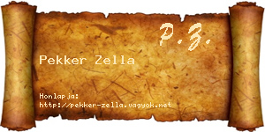 Pekker Zella névjegykártya
